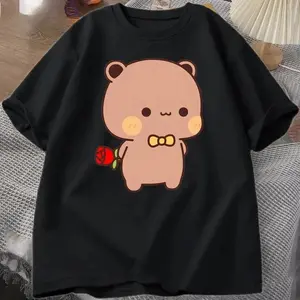 Camiseta De Oso DuDu Sorprendente Panda BuBu Con Una Flor Camisetas Gráficas Divertidas Y Bonitas De Buu Duu Camisetas Para