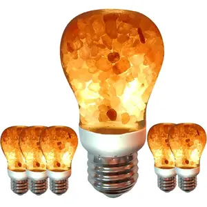 Salt Lamp LED Light Bulbs 60-Watt Equivalent, Warm Amber Glow, Dimmable E26 Edison light bulb for Decor, Homes, Offices, Kitchen, 6 Pcs