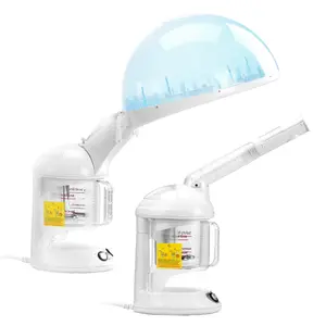 【DealsForYouDays】VEVOR Hair Steamer, 2-in-1 Professional Hair & Facial Steamer with Detachable Bonnet Hood, Nano Ionic & UV Ozone Face Steamer with 360° Rotatable Sprayer for Salon Spa Home Beauty
