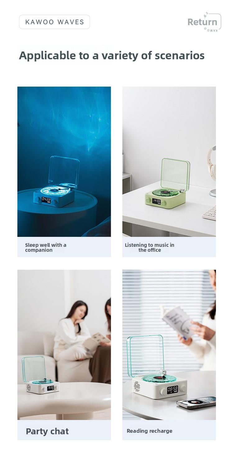 New ListenSea Wireless Mini Retro Bluetooth Speaker, White Noise Sound Machine, Bedroom Bedside Sleep Aid Speaker with Time Display, Portable Mini Audio for Home Desktop men's room decor men room decor chill room accessories