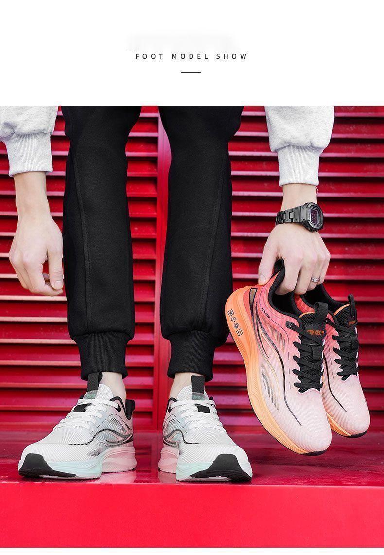 Plus-size men's shoes 2026 new model breathable casual student shoes fashionable versatile sports shoes shock-absorbing outdoor running shoes