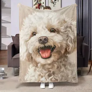 Cozy Poodle Print Plush Throw Blanket - Soft, Warm & Versatile For Couch, Bed, Chair |   Perfect Gift For Pet Lovers |   All-Season Comfort