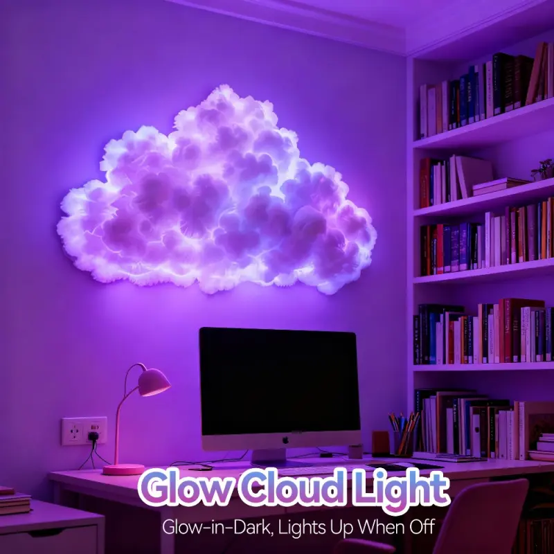 Glow Cloud Light, 3D LED Cloud Lamp Room Decor with USB Power, Dreamy Ambient Lighting for Bedroom, Gaming Room, Ceiling Decoration, Aesthetic Home Decor