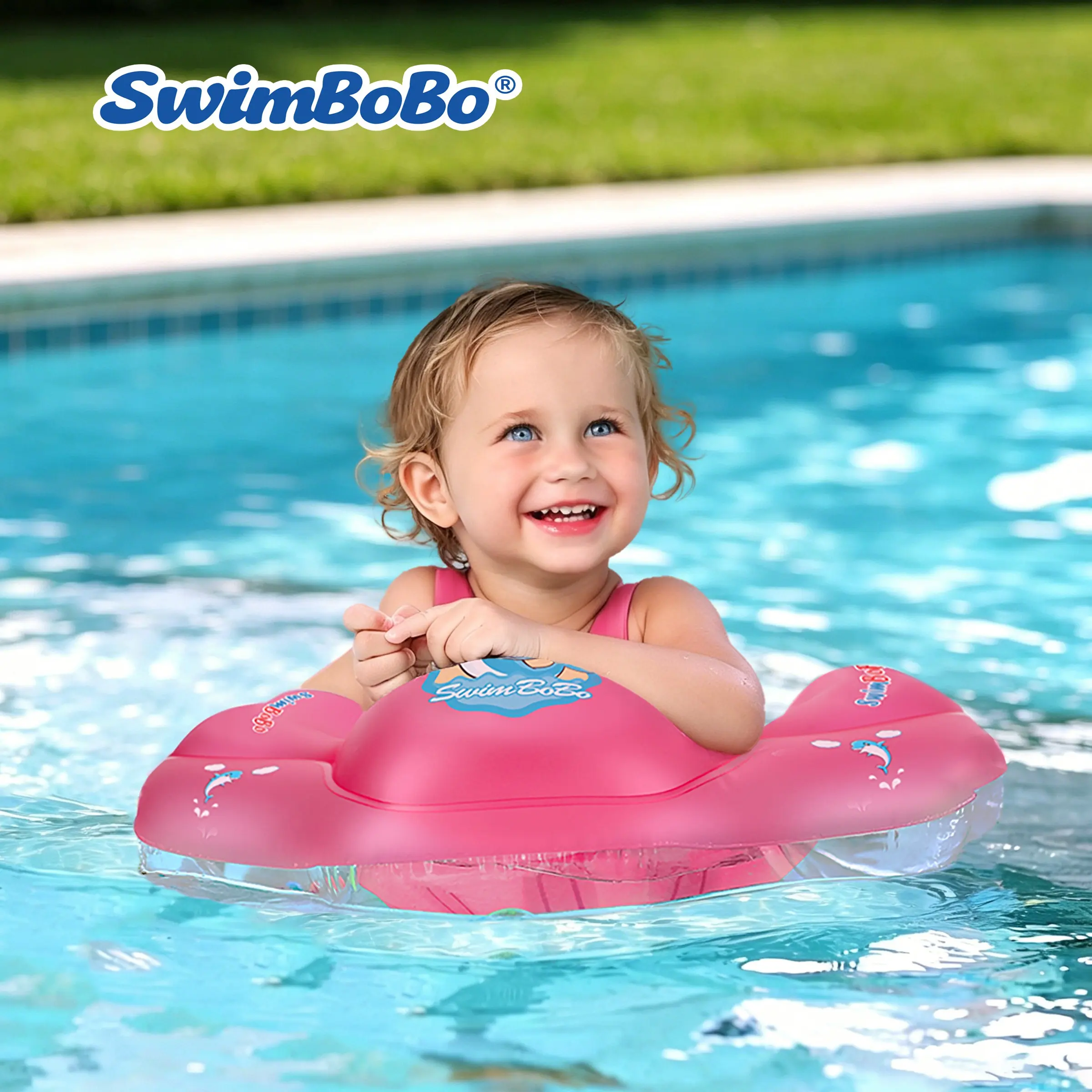 Swimbobo Kids Swim Ring, Anti-Tip Underarm Seat Float, Safe Pool Float for Children, Durable Design for Fun Swimming Adventures