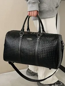 Fashion Braided Large Capacity Travel Bag, Gym Bag, Casual Vacation Bag, Beach Bag, Multi-Functional Storage Bag for Fitness, Travel, Business Trips