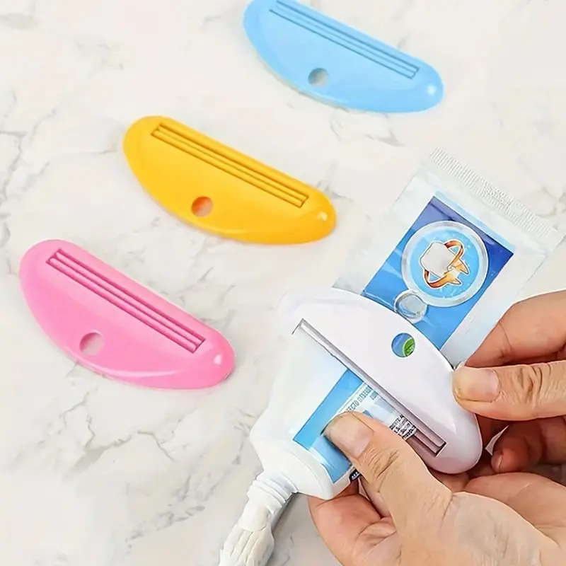 2pcs Toothpaste Dispenser Tool, Hand Cream & Face Wash Squeezer, Bathroom Essentials, Easy-To-Use Soap Roller Presser, Lightweight