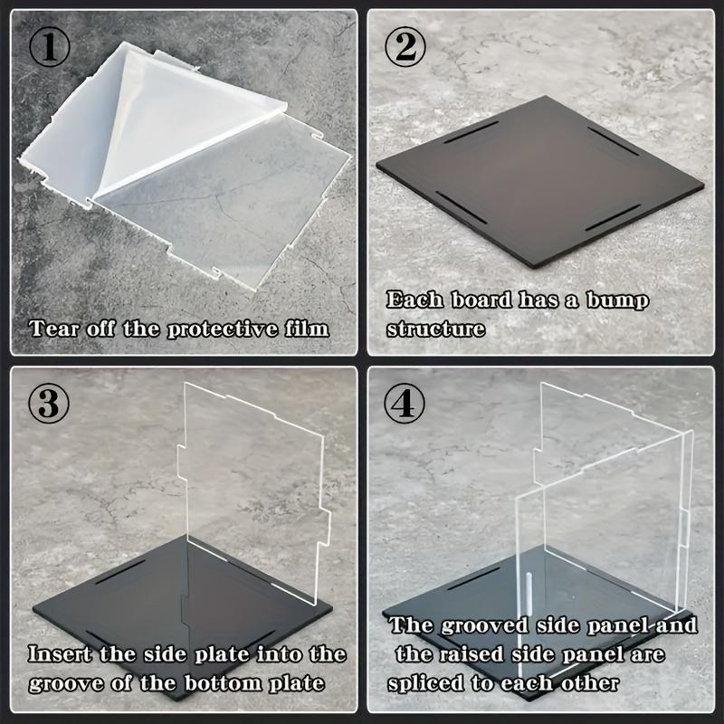 Transparent Acrylic Display Case, Dustproof Plastic Box with Matte Finish Base, Various Sizes for Collectible Figurines Action Figures Collectibles Models