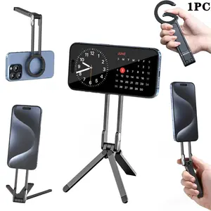 Magnetic Phone Tripod Stand for iPhone, Smartphone Mount, Aluminum Maglock Design, Compact & Portable, Universal Compatibility (/silver Color)