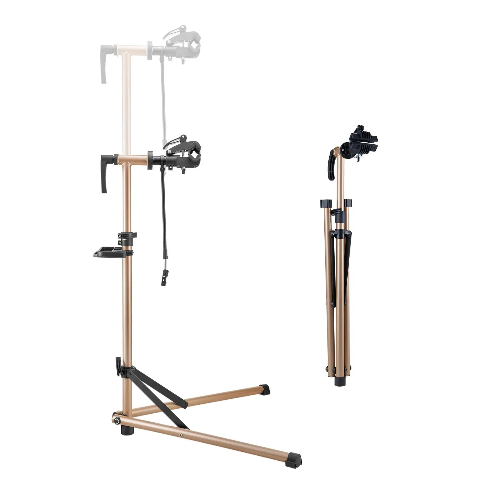 VEVOR Single Bicycle Repair Stand for Adults, 88 lb Heavy-Duty Vertical Frame Stand with 41.3-59.8 in Adjustable Height, Magnetic Tool Tray, Foldable Rack for Mountain & Road Folding Bikes, Single Bike