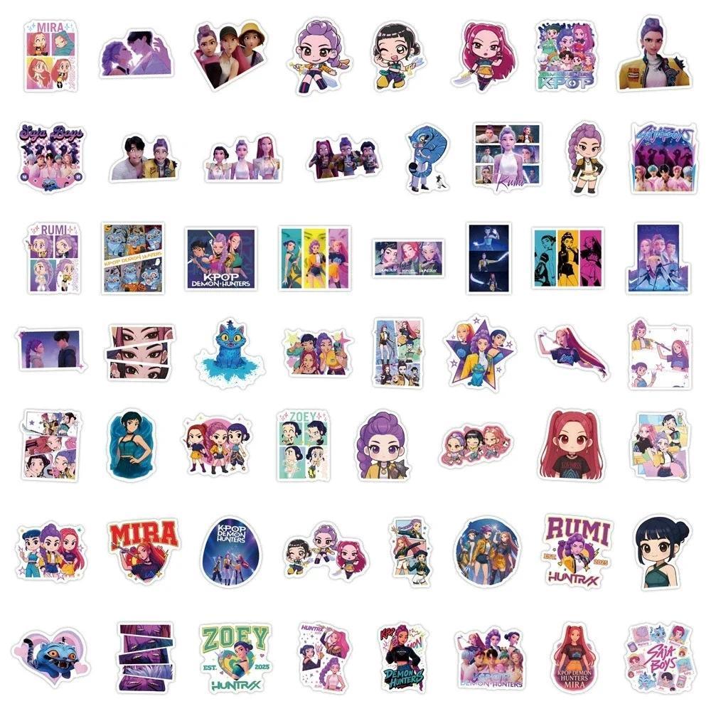 55-110PCS K-POP Demon Hunters Sticker Film Television Peripheral Computer Decorative Stickers Waterproof Vinyl Toy Kid Gifts