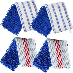 4 Pack Mop Heads Replacements Compatible with  -Action Flip Mop, Chenille + Microfiber Mop Refills for Dry/Wet Use,  and Machine Washable Dust Mop Cloths for Hardwood Floor Cleaning