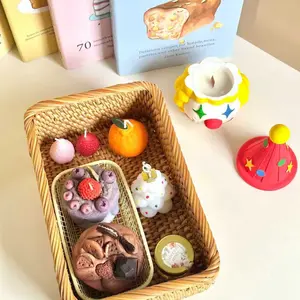 Rectangular Woven Basket, Handmade Dense Weaving, Breathable Durable, Organize Scented Candles, Small Decor, Desk Items, Snacks, Bedroom, Living Room, Office