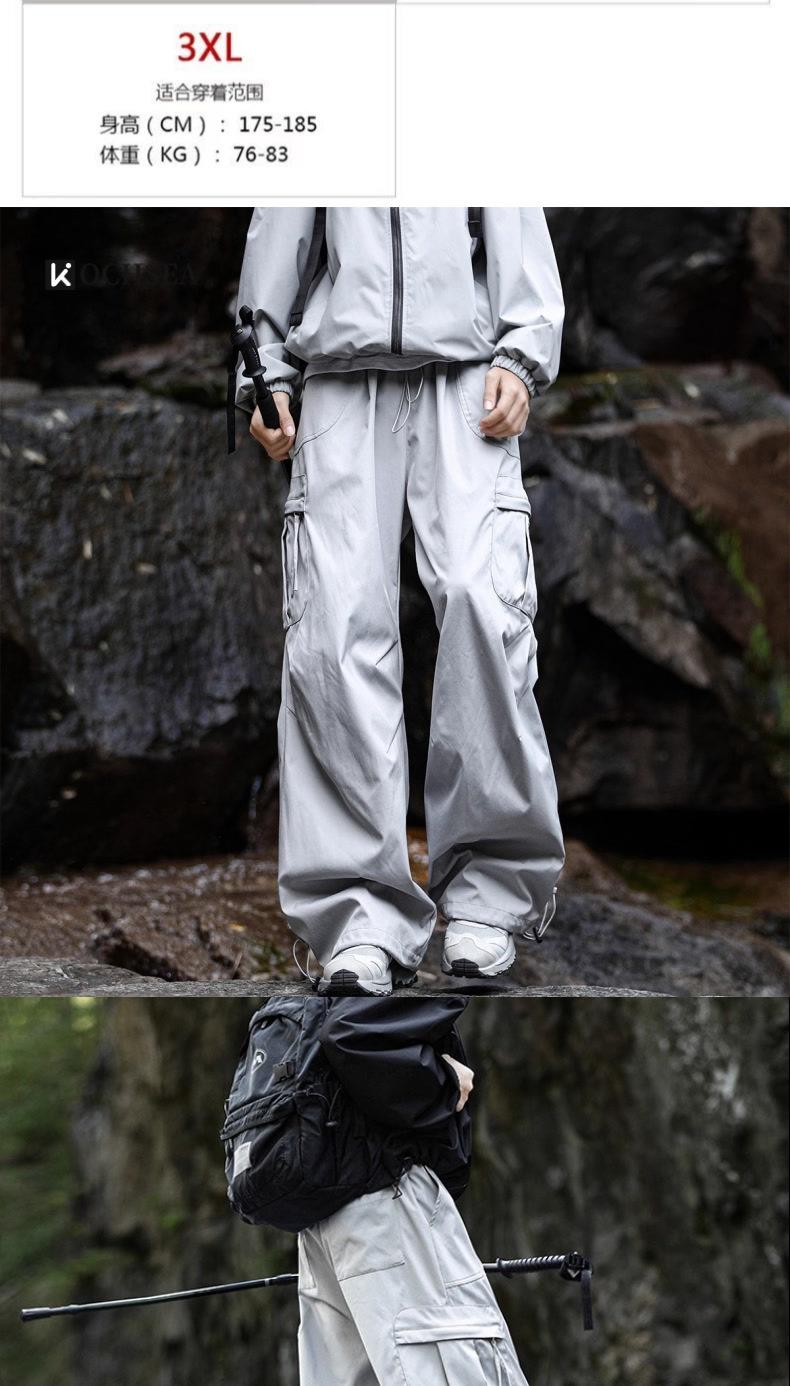 Men's Techwear Quick-Dry Outdoor Cargo Pants - Loose Fit Hiking Pants with Pleated Design, Streetwear Trend