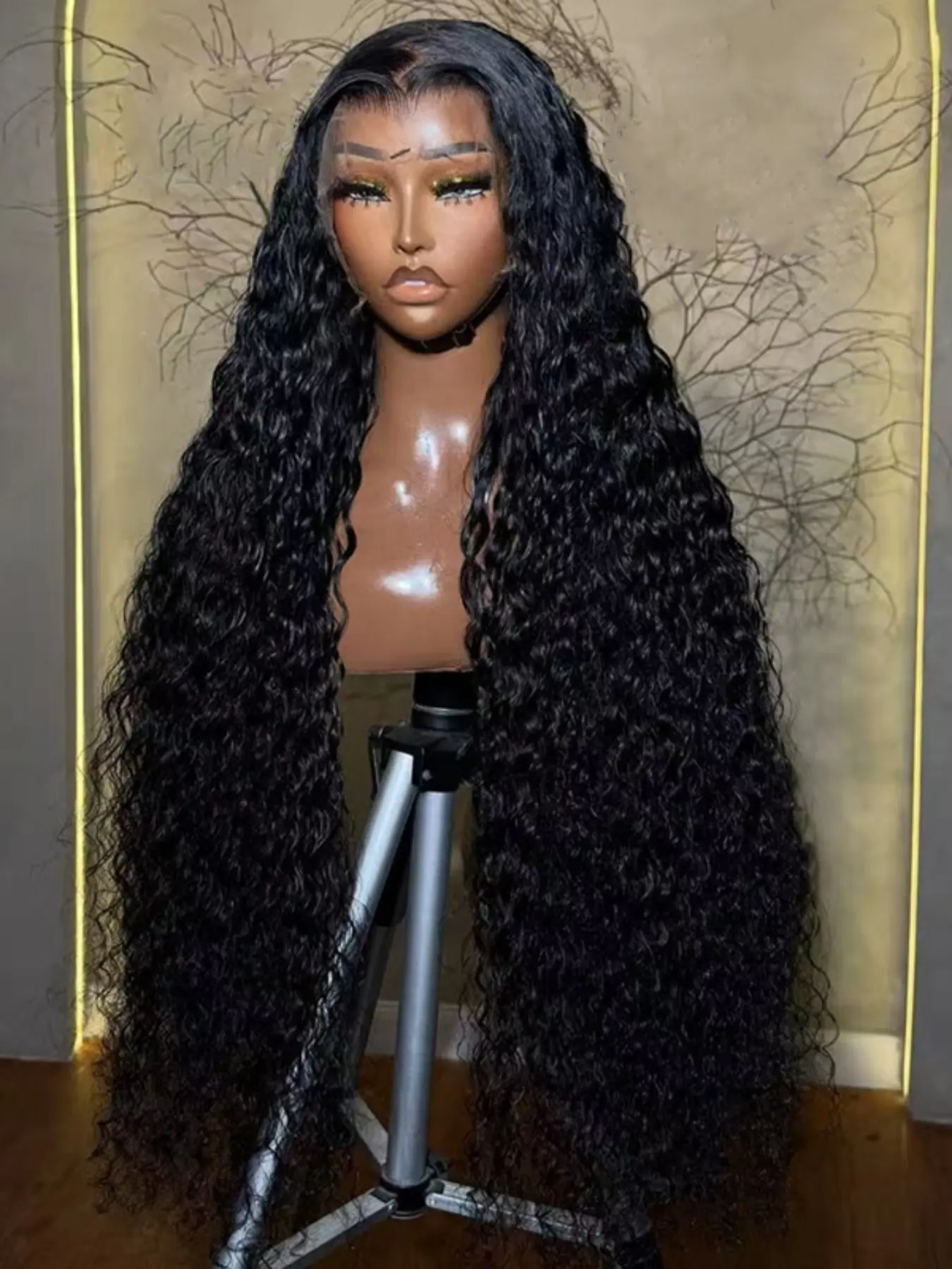 180 Density 26 Inch Long T-Shape Curly Lace Front Wig, Pre-Styled Baby Hair, Soft Small Curls, Comfortable Daily Wear, Glueless Synthetic Fiber