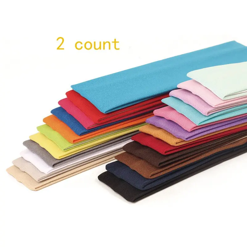 2-Pack Thin Solid Color Sports Headbands, Sweat-Absorbing Running Yoga Fitness Bands, High Elasticity Adjustable Hair Accessories for Men and Women, Workout Headbands