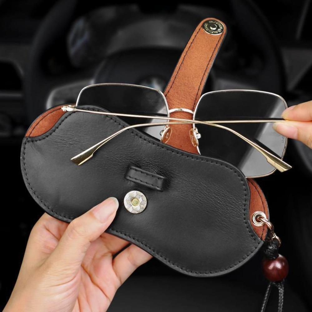 Vintage Leather Sunglasses Case – Portable Soft Glasses Pouch for Men & Women, Protective Eyewear Storage