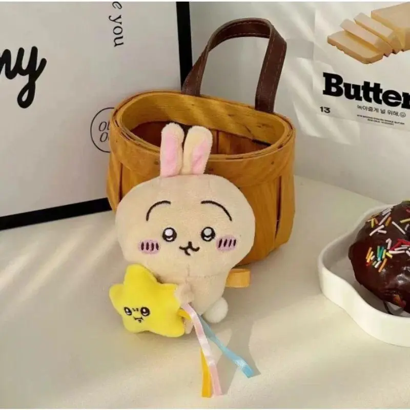 Chiikawa Star Hugging Series Plush Doll Pendant, Hachiware Usagi Cute Cartoon Keychain Accessories for Bags