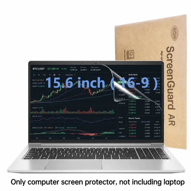 Easy Install Matte Screen Protector for 15.6 Inch (16-9) Laptop, Bubble Free Anti Glare Display Filter Film, Anti Fingerprint Scratch Resistant Shield, Protective Screen Cover for Home Office School