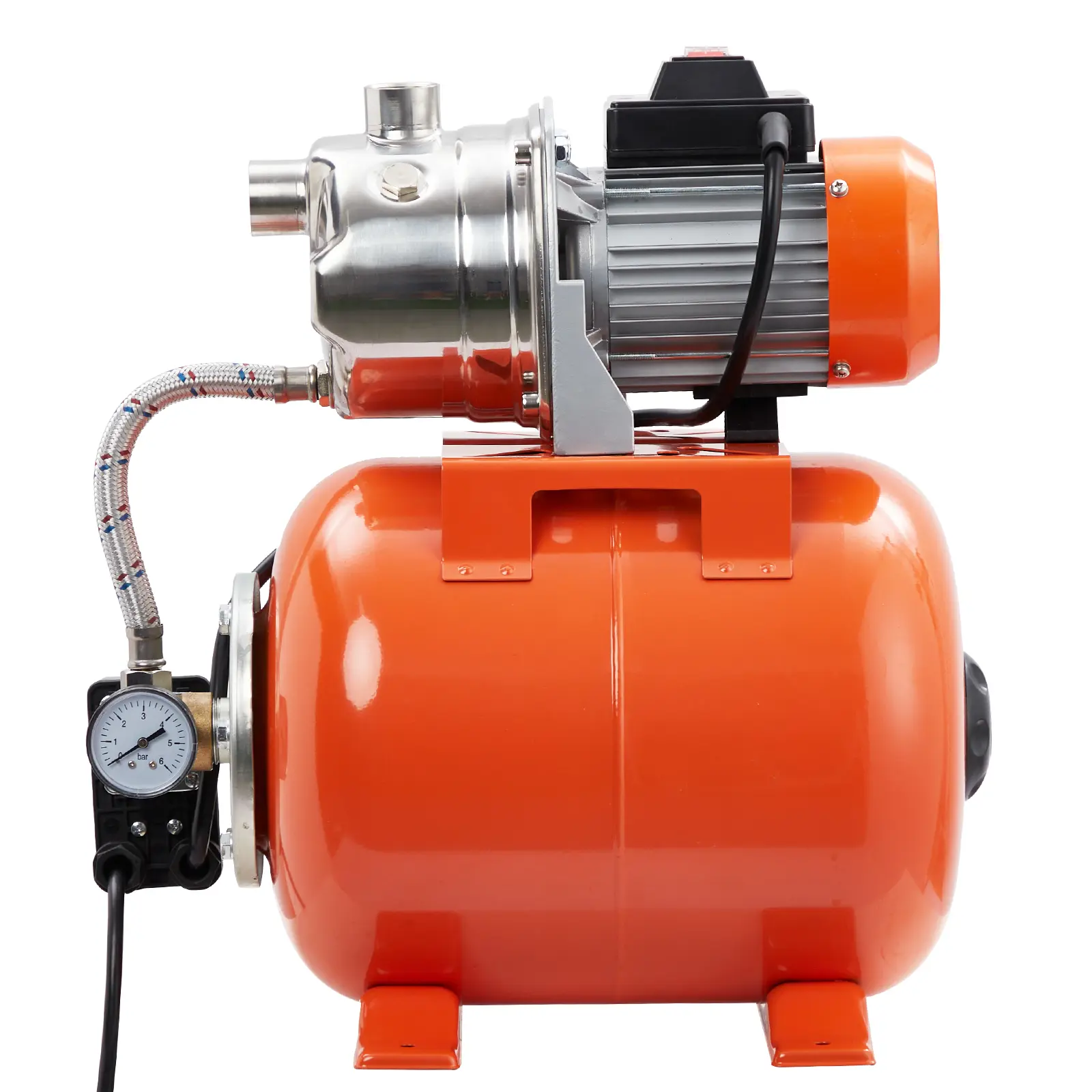 3/4 HP Shallow Well Pump with Pressure Tank, 115V Stainless Steel Automatic Jet Pump for Irrigation, Lawn Sprinkler, Garden Watering, Home Supply & Farm Use