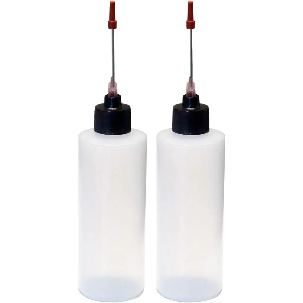 2-4oz Plastic Squeeze Bottles with 1.5 inch Stainless Steel Applicators