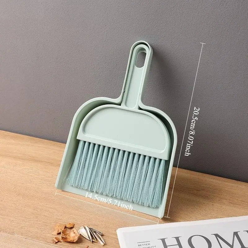 Mini Broom and Dustpan Set with Soft Hog Bristles Suitable for Hard Floors, Compact Sweeper & Dustpan for Car, Bed, Window Cleaning - Low-Dust Brush for Small Spaces, Portable Sweeper Tool for, Car Interior, Desktop Cleaning