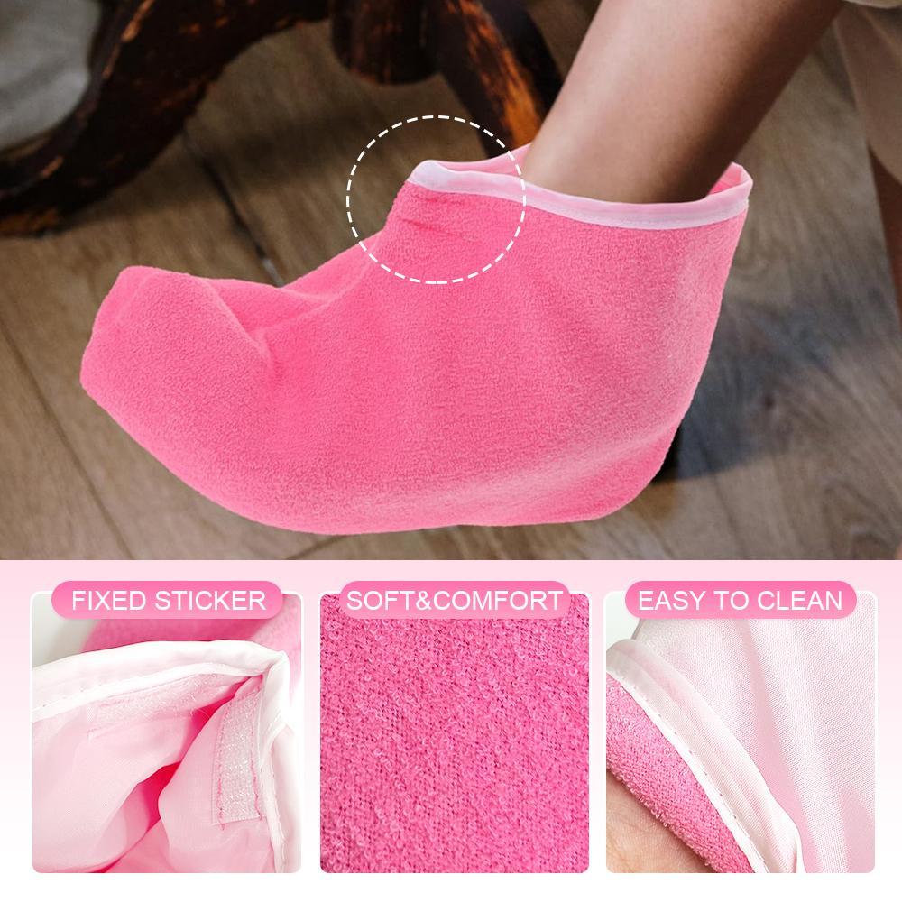 Paraffin Wax Bath Gloves & Foot Covers Set, 1 Pair Paraffin Wax Bath Gloves & 1 Pair Hot Wax Footmuffs, Suitable for Women's Daily Hand and Foot Care, Masks, Body Care