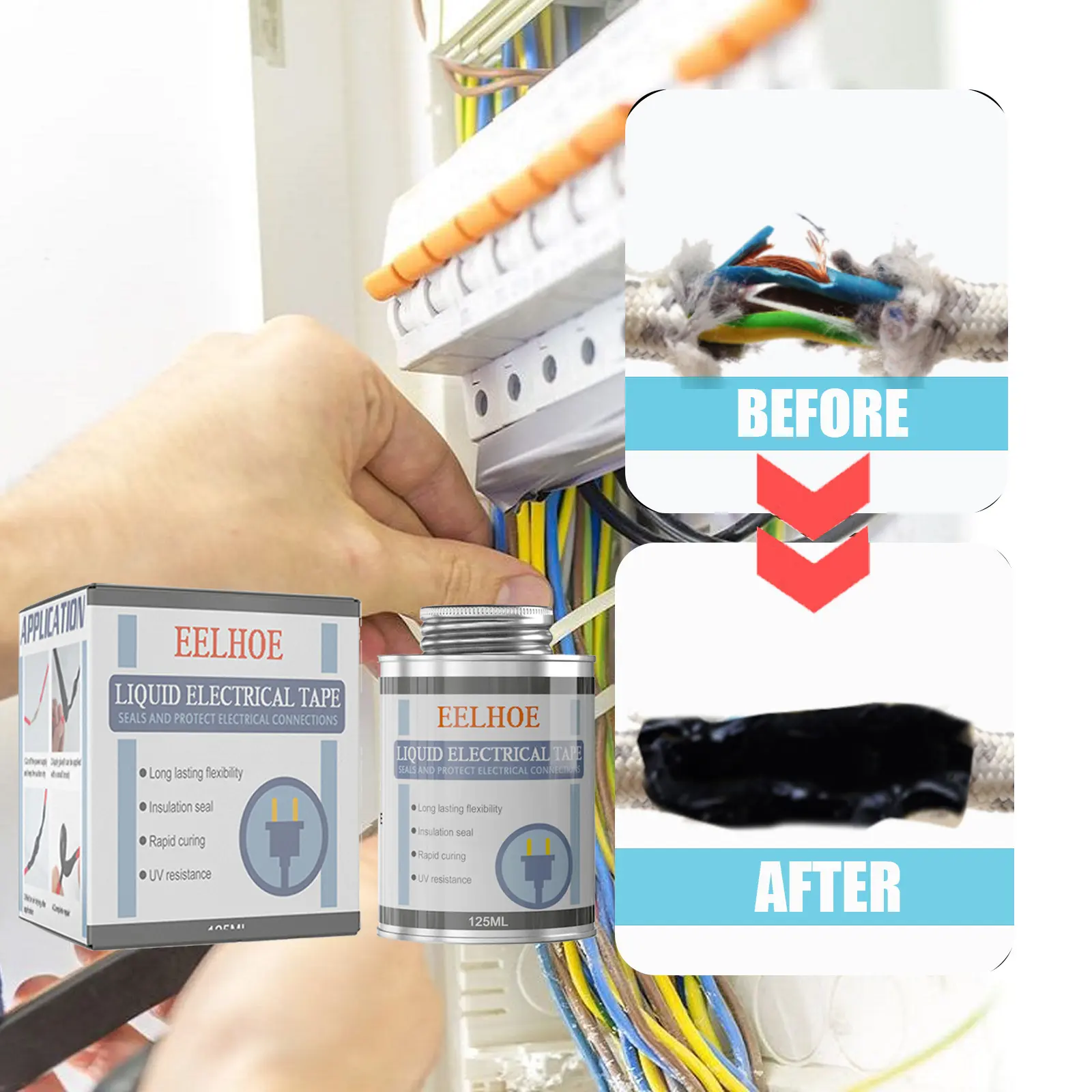 EELHOE Liquid Electrical Tape, Waterproof Instead Of Heat Collection Tube Electrical Tape Liquid Tape Insulation