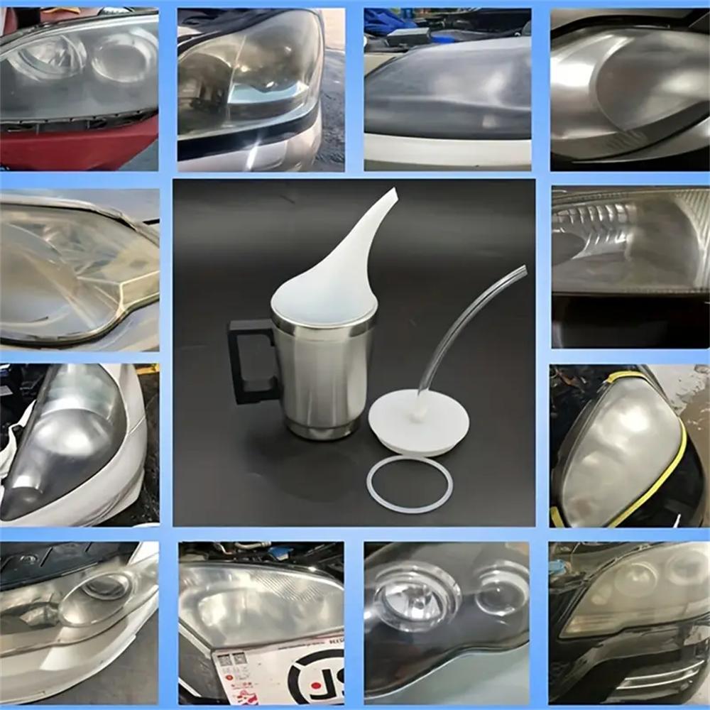 Automotive Headlight Refurbishment Tool Set, Atomizing Cup Non Polishing Scratch Coating Liquid Headlight Repair Liquid, Suitable for Automotive Headlight