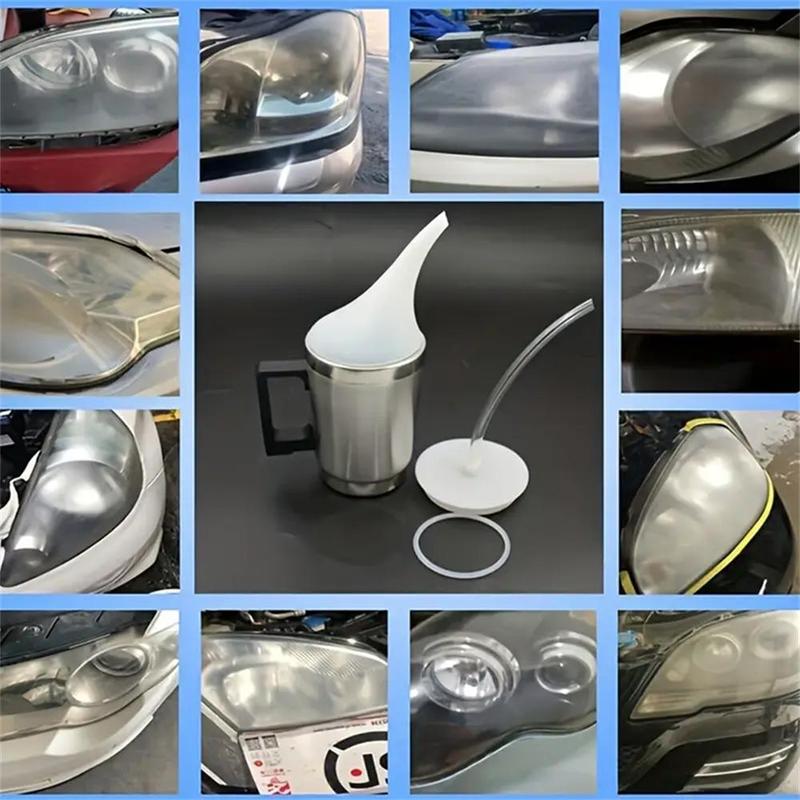 Automotive Headlight Refurbishment Tool Set, Atomizing Cup Non-Polishing Scratch Coating Headlight Repair Liquid, Car Detailing Kit for Automotive Headlights, Car Detailing Kit