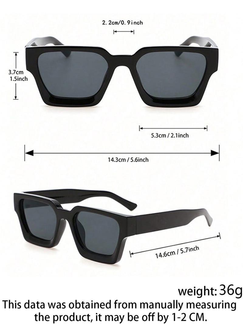 3 Pcs Men's Fashionable Tinted Lens Sunglasses, Trendy Casual Rectangle Frame Sunglasses for Everyday Use, Fashion Accessories for Outdoor Activities