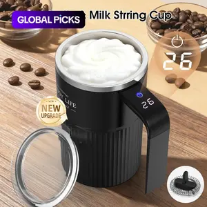 Upgraded Milk Frother/coffee Stirring Mug, Beverage Mixer, Intelligent Temperature Measuring, Rechargeable Automatic Stirring Cup, Suitable for Coffee, Tea, Hot Chocolate