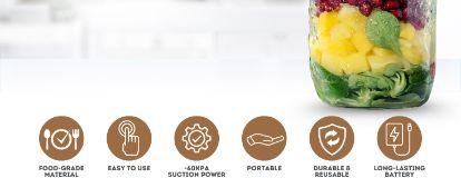 All-New 2026 Electric Mason Jar Vacuum Sealer, Auto Rechargeable Food Saver Kit with 5 Lids & Opener