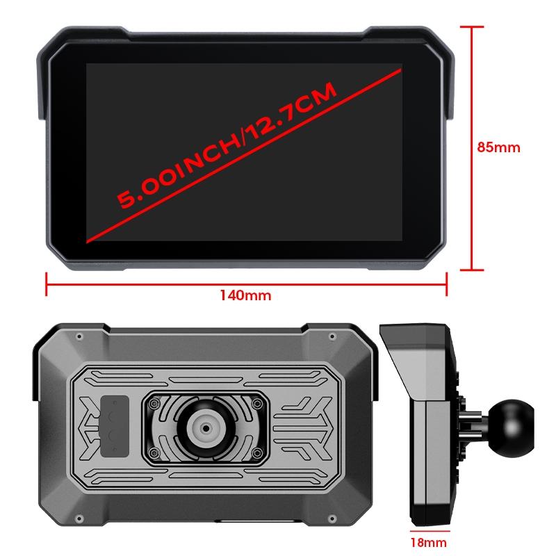 Motorcycle Screen for Wireless CarPlay/Android Auto/Mirror Link, 5 Inch IP67 Waterproof Touchscreen with Adjustable Mount, Auto-Dimming HD Display for Motorcycles, Motorcycle Accessories Motorcycle Screen for Wireless CarPlay/Android Auto/Mirror Link, 5 Inch IP67 Waterproof Touchscreen with Adjustable Mount, Auto-Dimming HD Display for Motorcycles, Motorcycle Accessories