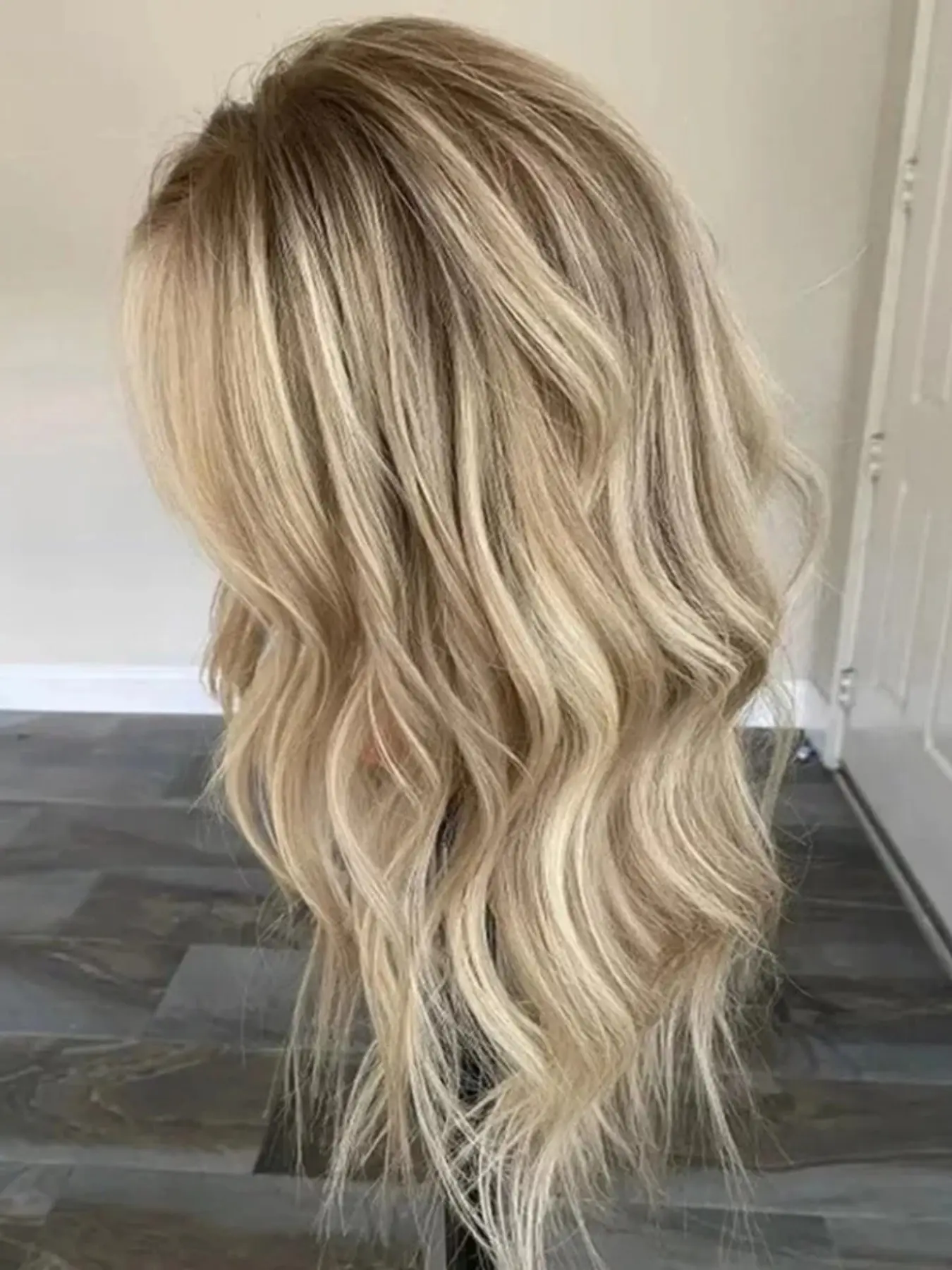 14 Inch Gradient Glitter Soft Wave Wig, Pre-Trimmed Lace Front, 13x4, 150 Density, High-Quality Human Hair Textured, Daily Wear, Front Wavy Wig