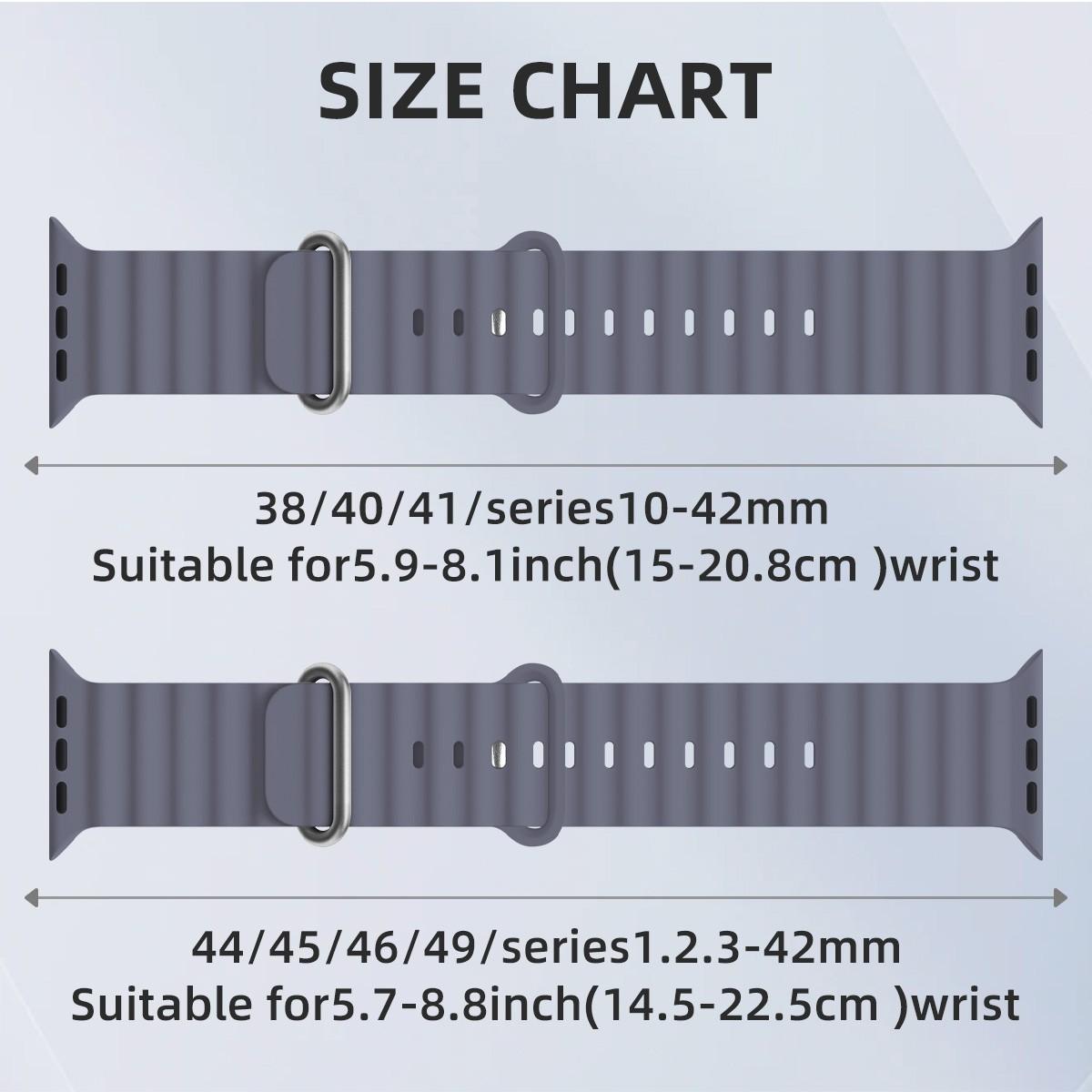 Ocean Band Compatible with Apple Watch Ultra Bands 49mm 46mm 45mm 44mm 42mm Adjustable Silicone Sport Strap for Iwatch Series 1-11 Se Smartwatch Strap Smart Watch Straps