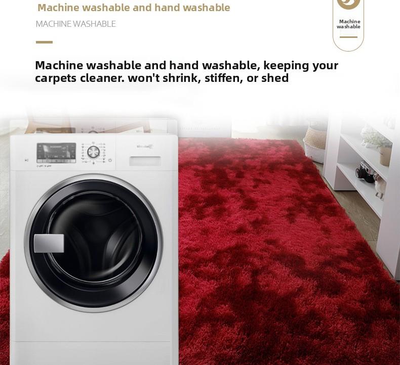 Washable Long Plush Tie-Dye Gradient Home Rug for Living Room, Bedroom, Sofa Side, Bedside and Bay Window