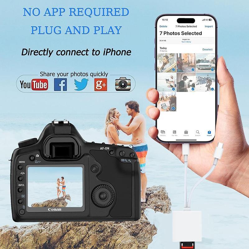 USB-C to SD Card Reader, Memory Card Reader, Multi-functional Type-C Interface Mobile Phone SD Card Reader, Mobile Phone Accessories for iPhone 13/14/15/16