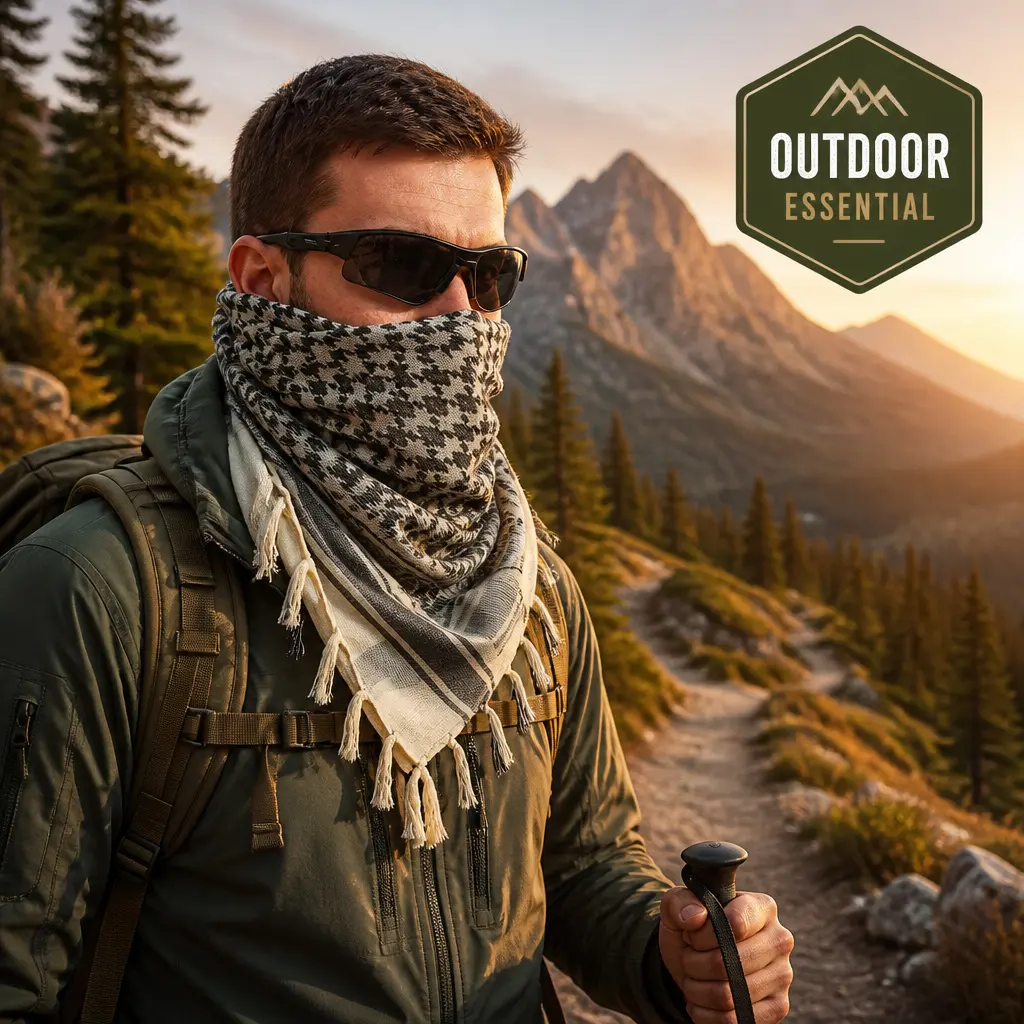 Tactical Shemagh Scarf for Men, 100% Cotton Military Keffiyeh Head Wrap, Large 43x43in Breathable Turban, Unique Gift with Tie Guide, Men's Accessories, How To Tie Head Scarf, Scarf Head Wrap, Accessories Adults