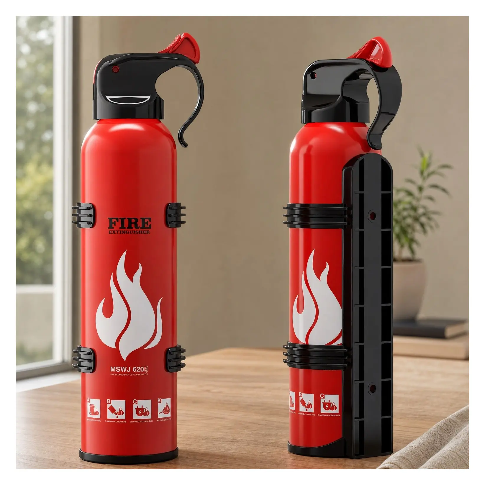 8-in-1 Fire Extinguisher Spray (2 Pack) for Home, Car, Kitchen, Boat – Portable Non-Toxic Class A B C K Fire Extinguisher with Mount, Prevents Re-Ignition, Easy CleanGift