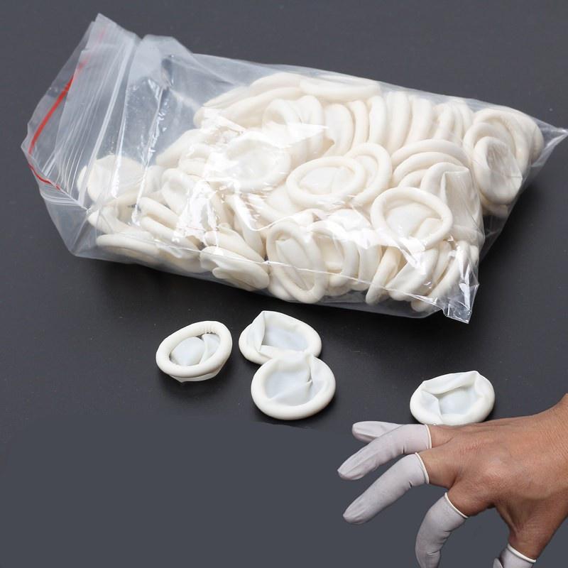 20/200pc Rubber Finger Protector Covers Wear-Resistant Highly Elastic Anti-Slip Latex Finger Cots for Electronics Medical Protec