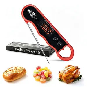 0.3s  Read Meat Thermometer - USB-C Rechargeable,Red | Digital  read for BBQ, baking, and candy -no  needed