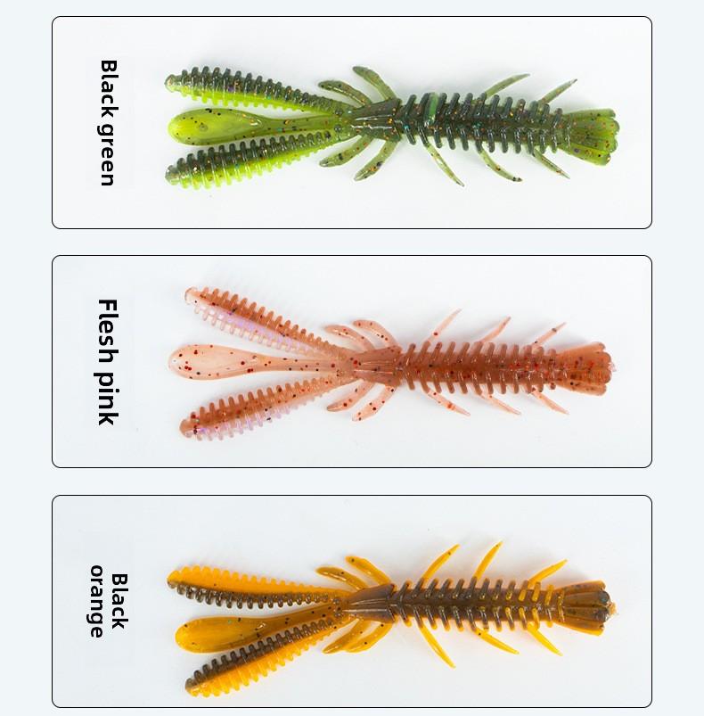 Luya floating shrimp wave dance shrimp type soft bait Ned lead head hook down fishing group black pit soft bait bass false bait soft worm
