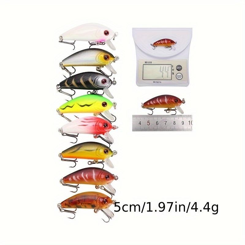 Artificial Fishing Lure, 43pcs/set Mixed Color Fishing Lure Kit with Treble Hook, Fake Fishing Bait, Outdoor Fishing Accessories