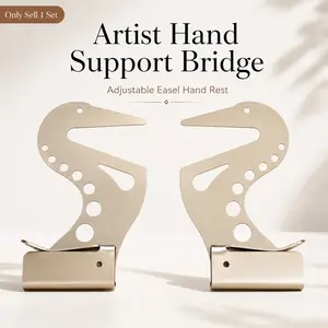 Adjustable Easel Hand Rest Support Bar, Artist Hand Support Bridge, Metal Wrist Rest Stand with Self-Locking Gravitys, Height and Angle Adjustment for Artists, Painting, Sketching and Drawing
