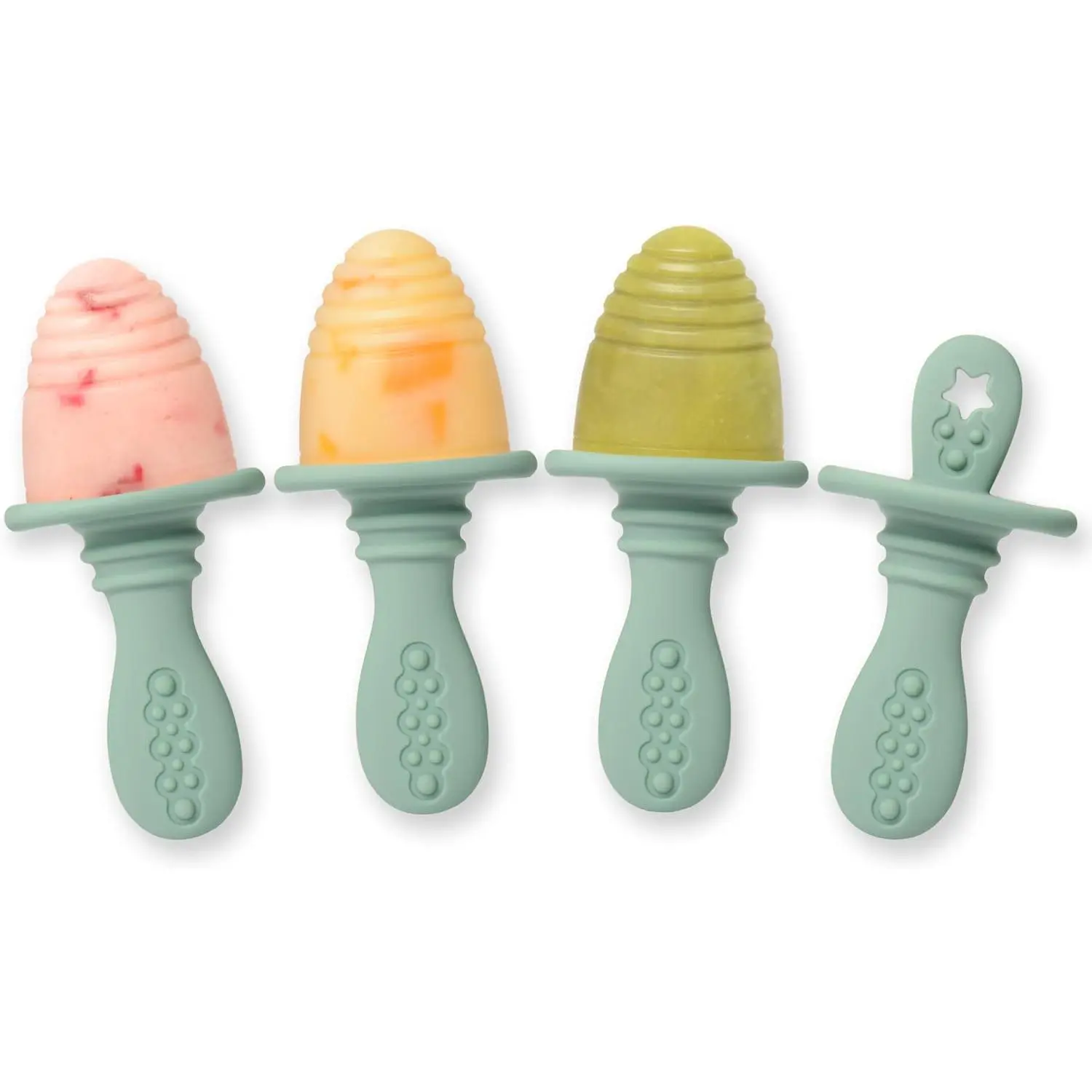 [Summer Essentials]PrimaStella Silicone Petite Pops - Baby Popsicle Mold - BPA Free - Dishwasher Safe - 4 months+ Teether Popsgift