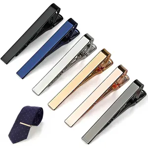 6 Pcs Tie Clips for Men, Classic Shiny & Glossy Tie Bar, Ideal for Father, Husband, Boyfriend, Business, Wedding, Tie Pins with Gift BoxGift.
