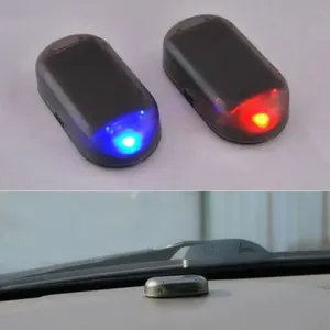 1Pcs Solar Powered Car Fake Security Light Simulated Dummy Alarm Wireless LED Flashing Lamp Anti Theft Warning Caution Light