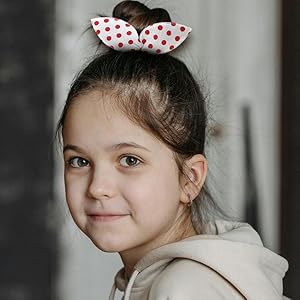 4Pcs Women's Korean Magic Cute Rabbit Bunny Ear Sponge Hair Styling Tools Polka Dot Bow Bun Maker Curler Twist for Ponytail