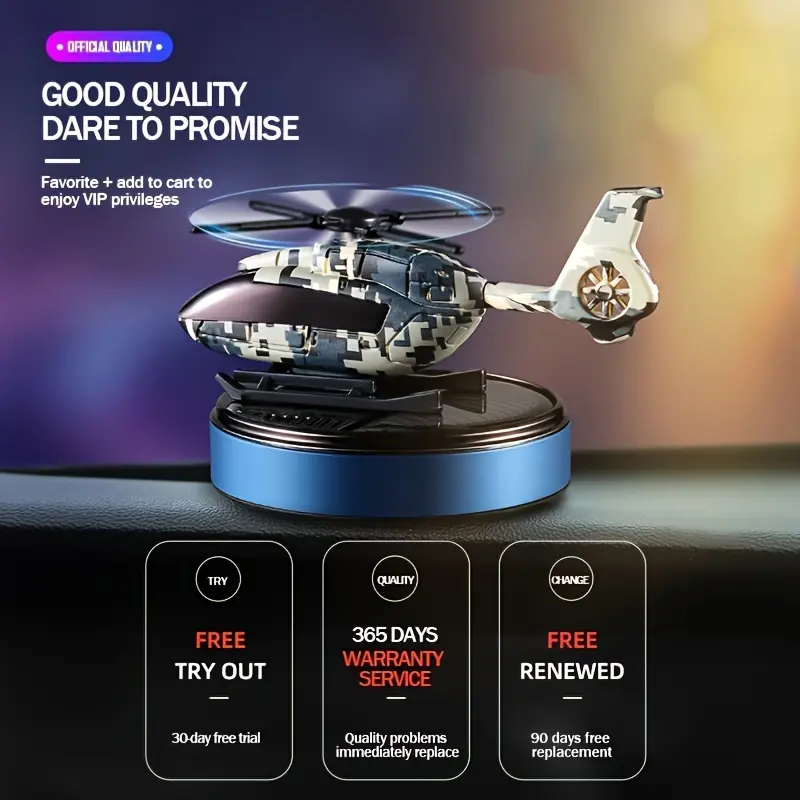 Solar car perfume diffuser, aromatherapy dashboard, helicopter decoration, air freshener, deodorizer, Car Fragrance, car accessories, gifts