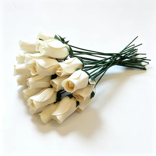 24-Pack Bulk Handcrafted Ivory White Wooden Faux Roses - Realistic Look Floral Decor for Wedding Centerpieces, Valentine's Day Gifts - Home Decor, DIY Crafts Vase Display Ornaments